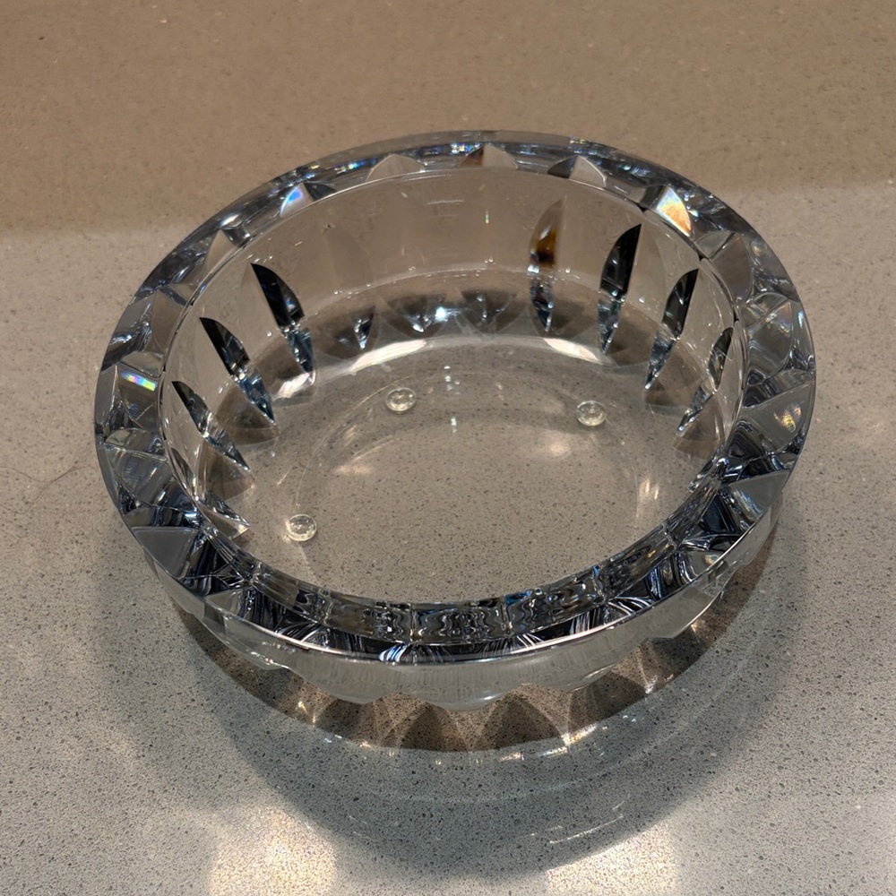 Orrefors Elegant Clear Crystal Bowl Smoke Gray